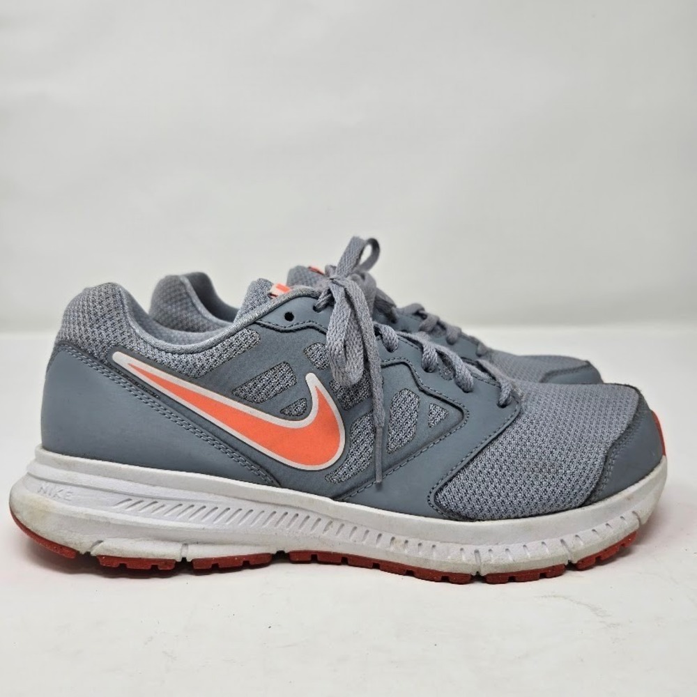 Nike Downshifter 6 Gray Orange Running Shoes Women's 9 Lightweight Athletic